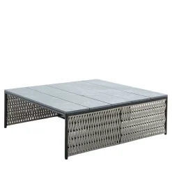 Tavolo da cocktail quadrato per esterni con piano in pietra