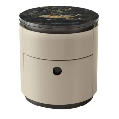 Tavolo da notte Loop con piano in marmo