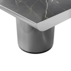 Tavolo da pranzo Crono in acciaio e marmo Noir Desir