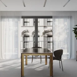 Tavolo da pranzo Ilan in marmo marrone sahara di Paolo Ciacci