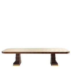 Tavolo da pranzo in palissandro e mogano