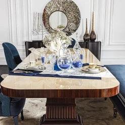 Tavolo da pranzo in palissandro e mogano