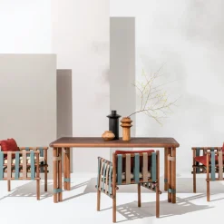 Tavolo da pranzo medio per esterni Lignes in legno