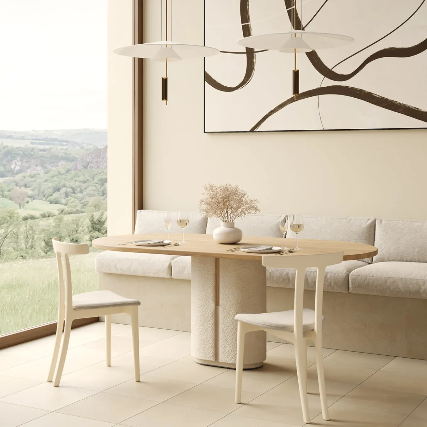 Tavolo da Pranzo Monolithus in Pietra Naturale Pimar di Apospersano