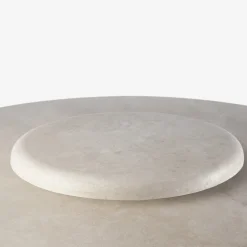 Tavolo da pranzo outdoor Hermu 150 in pietra travertino e acciaio marrone