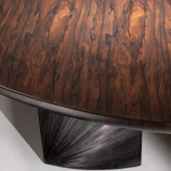 Tavolo da Pranzo Poe in Legno di Ziricote con Gambe Scultoree