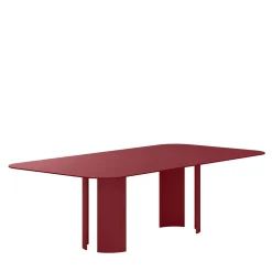 Tavolo da Pranzo Rettangolare Grande India in Metallo Rosso per Esterni