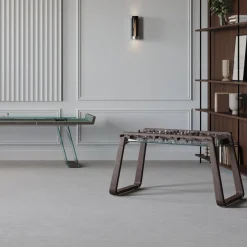 Tavolo da Shuffleboard Scivolo 9ft in Legno e Vetro