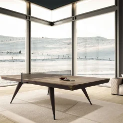 Tavolo da tennis in legno e pelle Blade