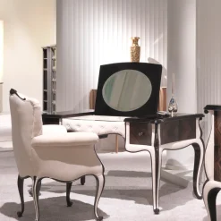 Tavolo da toilette in ebano e ciliegio