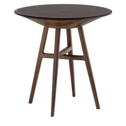 Tavolo d'accento Joker rotondo nero e marrone