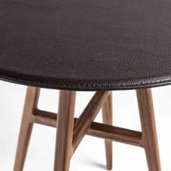 Tavolo d'accento Joker rotondo nero e marrone