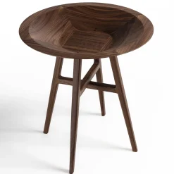 Tavolo d'accento Joker rotondo nero e marrone