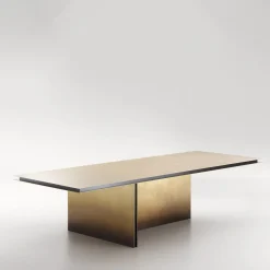 Tavolo Folio Brushed Brass Dining by DRAW Studio