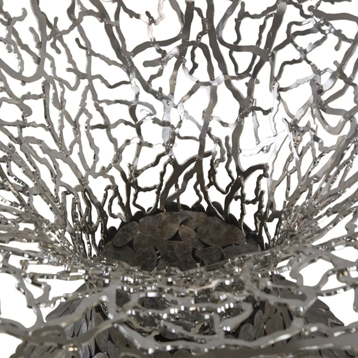 Tavolo Goldenart in vetro e metallo argentato