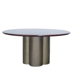 Tavolo rotondo in pelle di capra