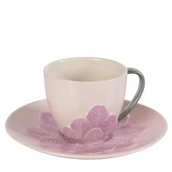 TAZZA DA CAFFÈ PAVONE - ROSA E ARGENTO