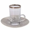 TAZZA DA TÈ E PIATTINO GRIGIO PAVONE