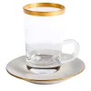 TAZZA DA TÈ E PIATTINO IN ORO DRESSAGE