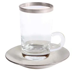 TAZZA DA TÈ E PIATTINO IN ARGENTO DRESSAGE