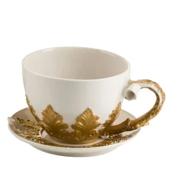 Tazza e piattino da tè Foglie d'oro