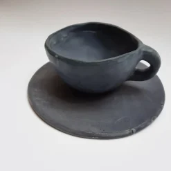 Tazza in grafite con piattino