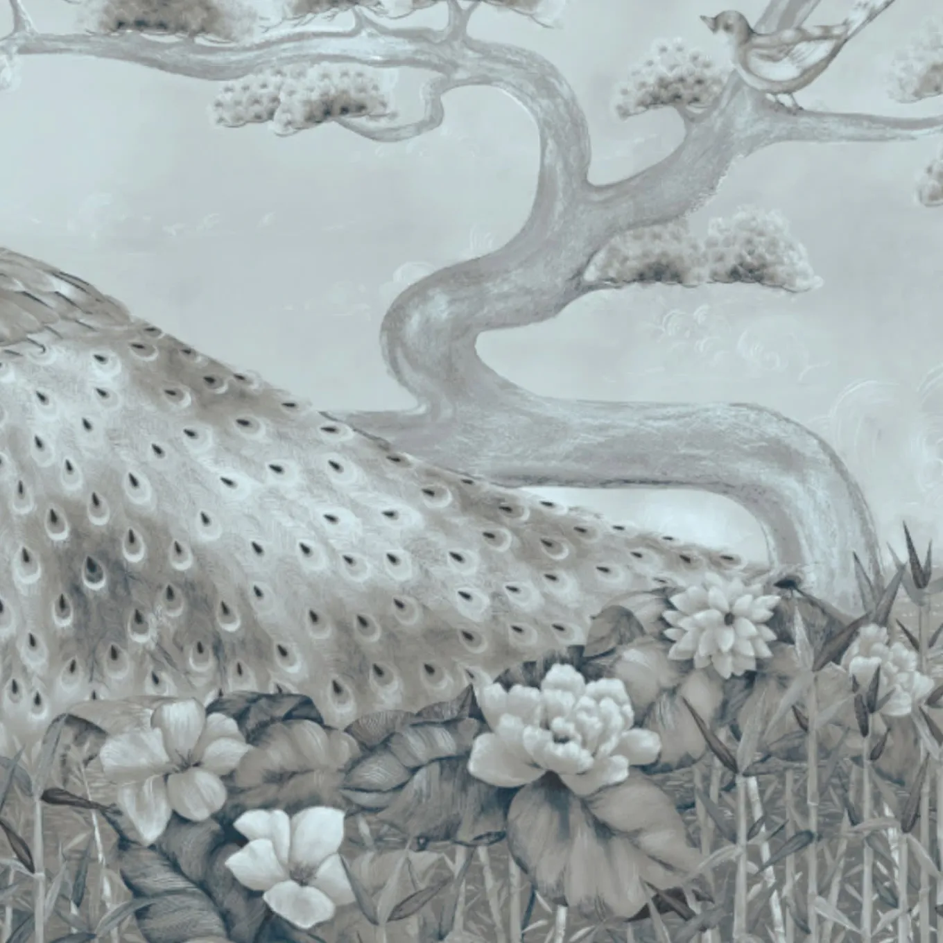 Tessuto da rivestimento Palawan in cotone grigio