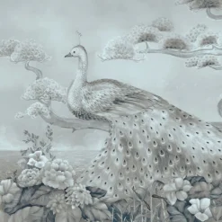 Tessuto da rivestimento Palawan in cotone grigio