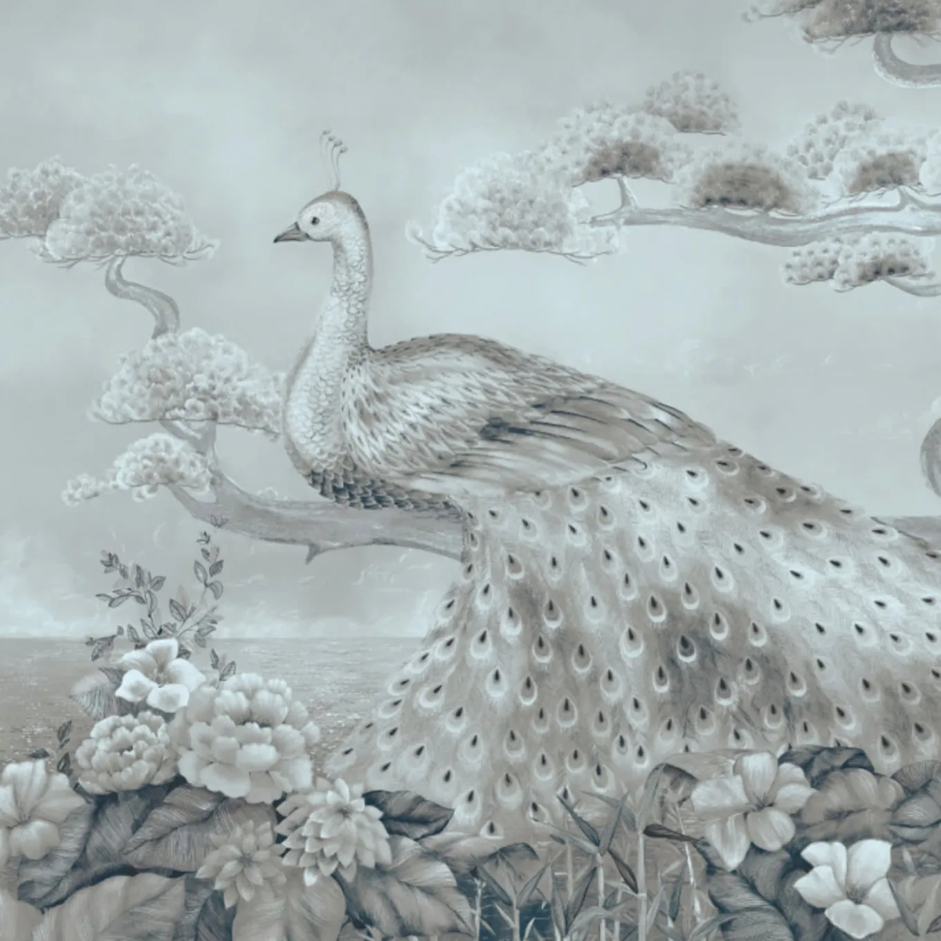 Tessuto da rivestimento Palawan in cotone grigio