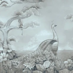 Tessuto da rivestimento Palawan in cotone grigio