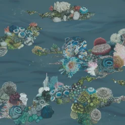 Tessuto di rivestimento murale in poliestere Blue Patch Reef