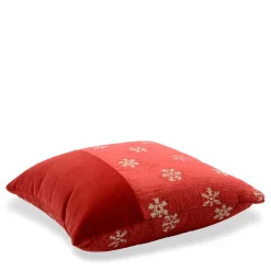 Tessuto jacquard Stripe Torino06 Cuscino quadrato Rosso Carrè