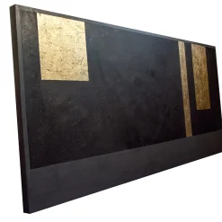 Testiera del Letto in Legno Nero e Oro
