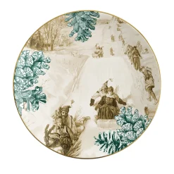 The Big white 2 Piatti pane in porcellana con scena invernale #6