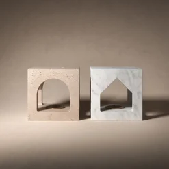 The Village - Portacandele in travertino MA House di Kengo Kuma