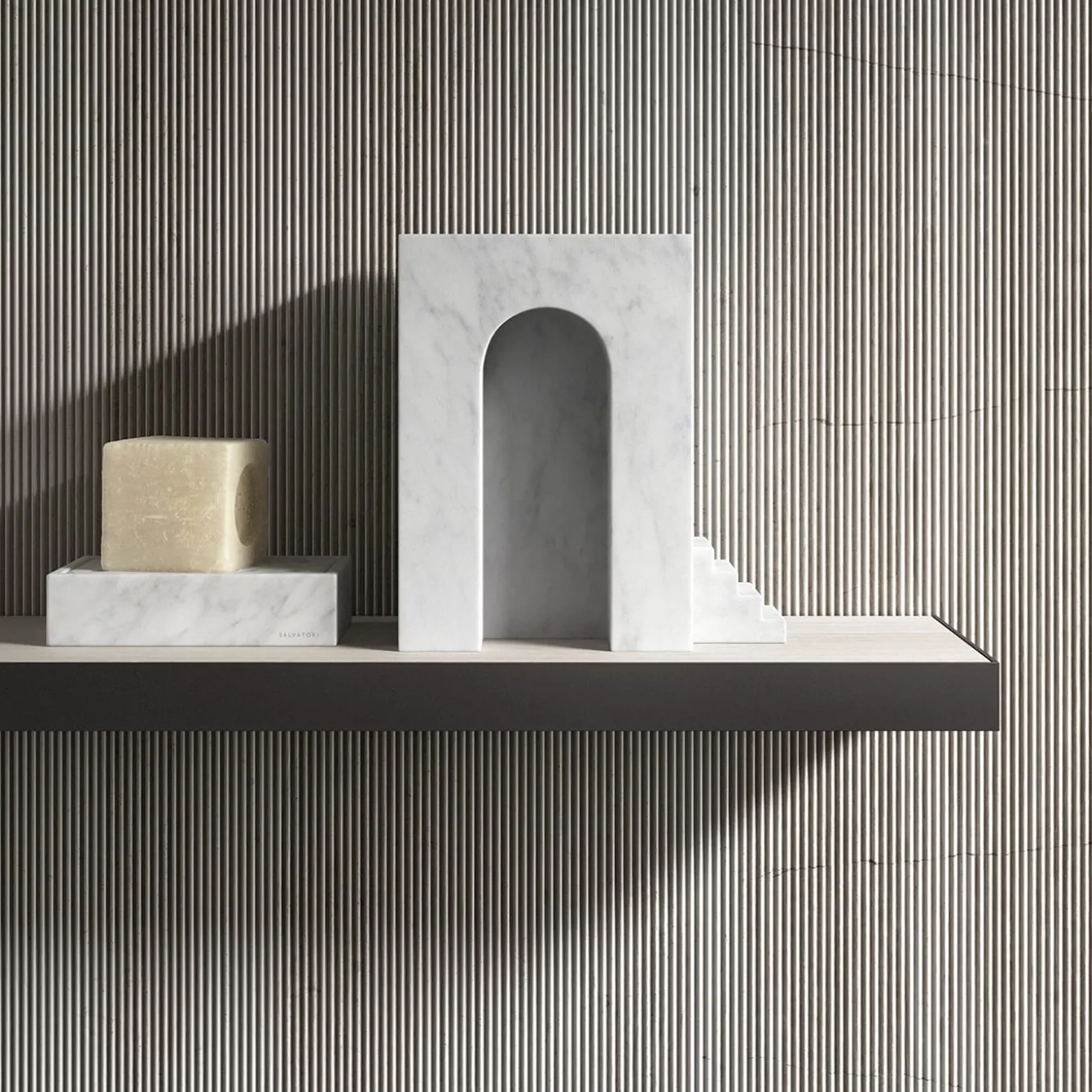 The Village - Utopia Scultura in bianco di Carrara di Elisa Ossino