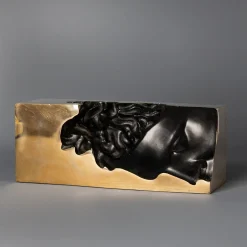 Them Scultura in patina nera e alta lucidatura a specchio