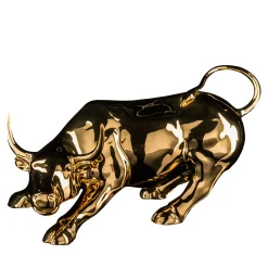 Toro di Wall Street Scultura d'oro di grandi dimensioni