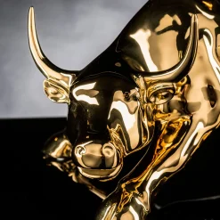 Toro di Wall Street Scultura d'oro di grandi dimensioni
