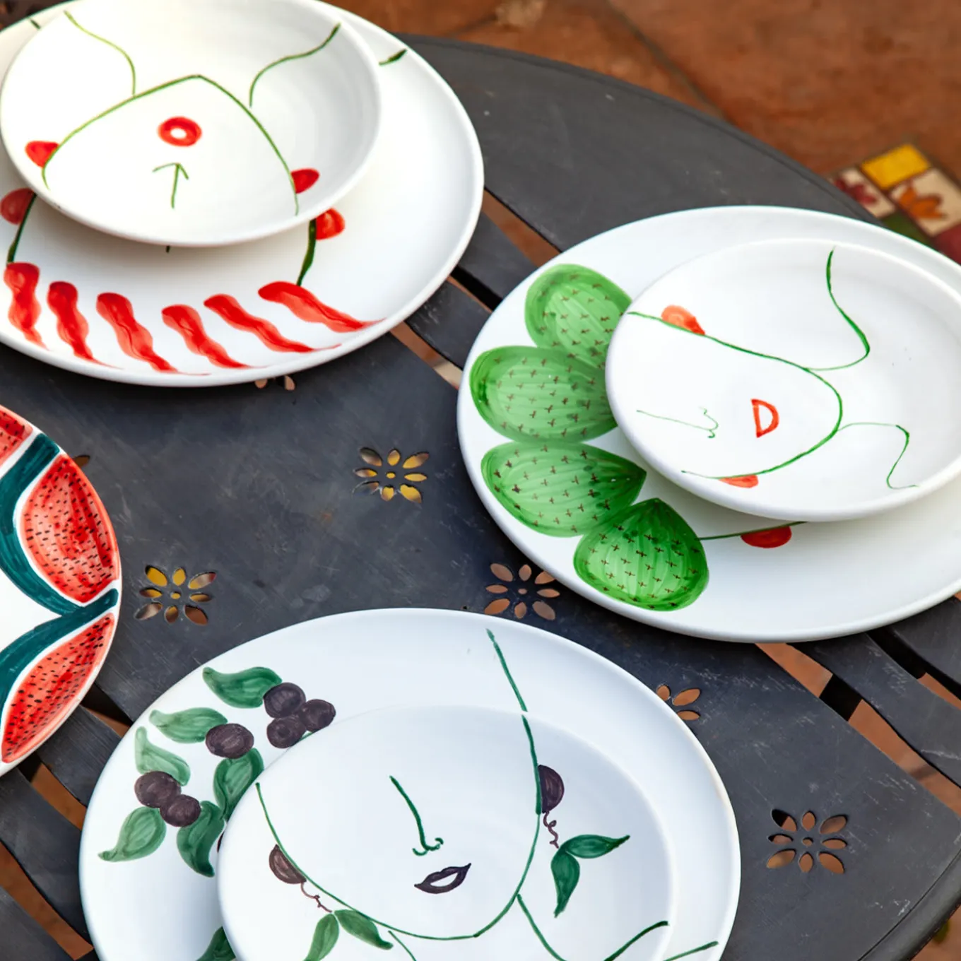 Totuccio Venditore ambulante di peperoni Set di 3 piatti