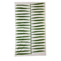 Tovaglia di cotone verde dipinta a mano