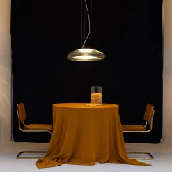 Tovaglia grande senape con bordo