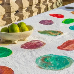 Tovaglia rettangolare dipinta a mano Satellites