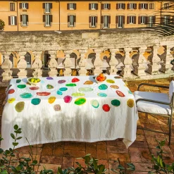 Tovaglia rettangolare dipinta a mano Satellites