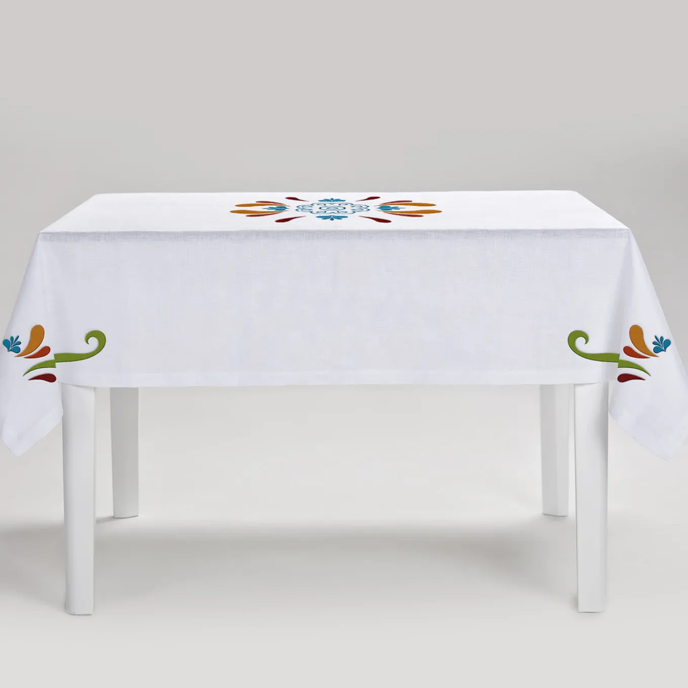 Tovaglia rettangolare in maiolica policroma