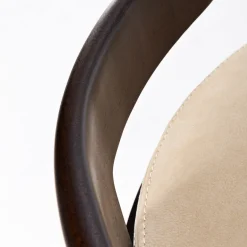 T-Pouf in pelle bianco crema con schienale