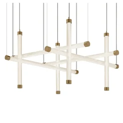 Trama S8 Lampadario Trama S8 a 8 luci in vetro borosilicato a griglia
