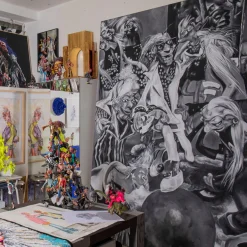 Trickynauta Da un'uscita all'altra Pittura acrilica su tela