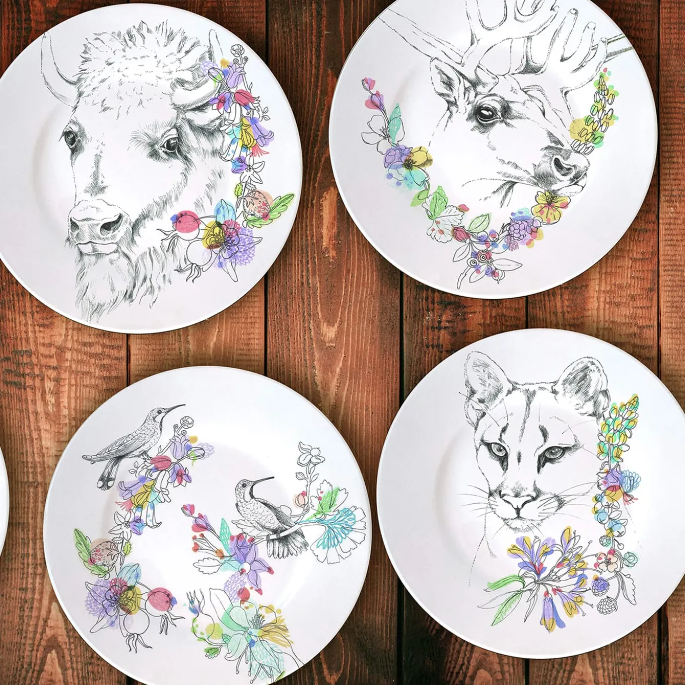 Un piatto per la cena con il colibrì di An Ode To The Woods