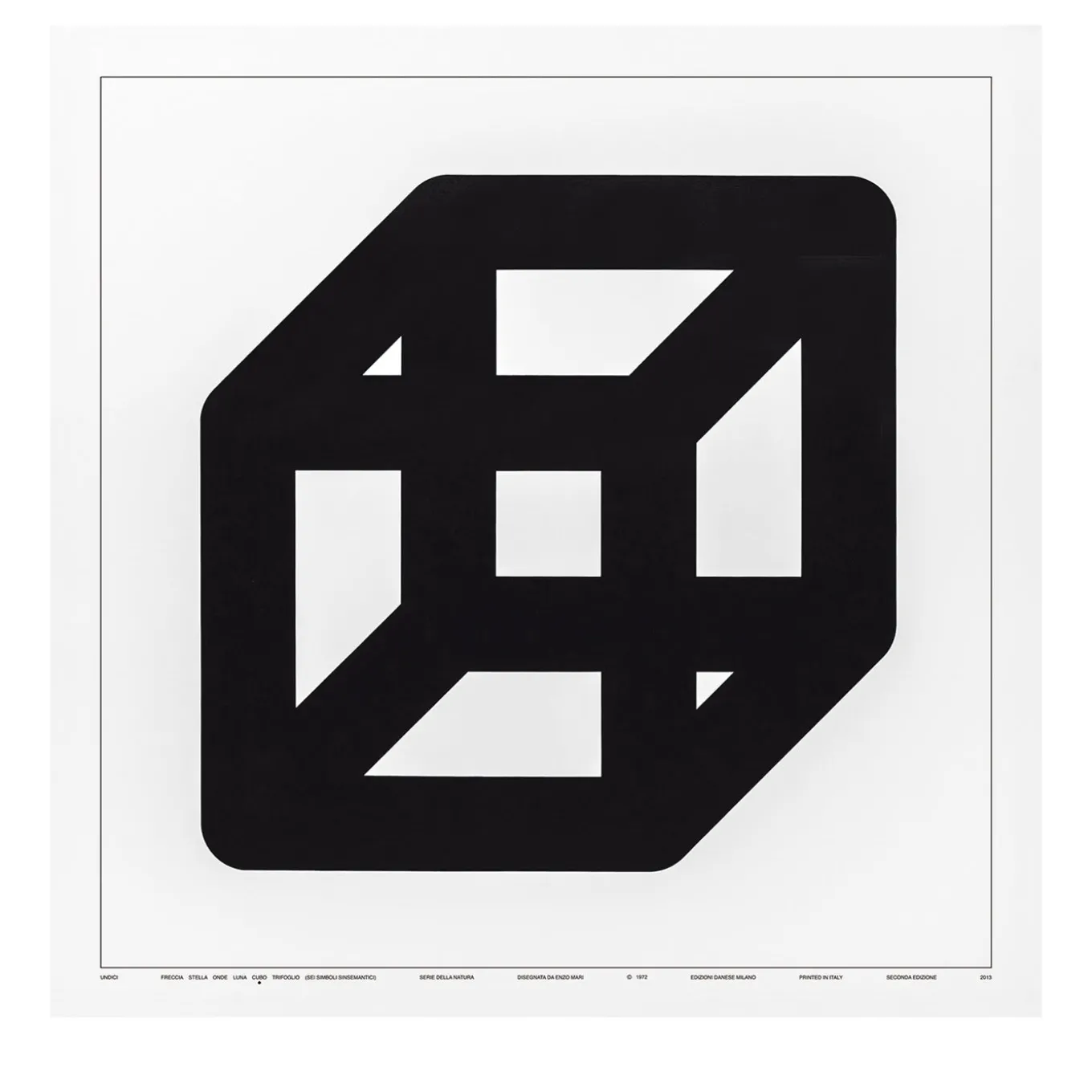 Undici, Cubo Serigrafia di Enzo Mari